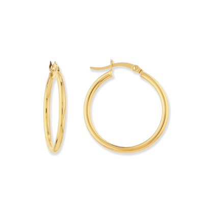 Stellari Gold 2x25mm Hoop Earrings