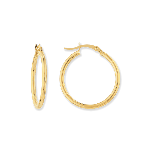 Stellari Gold 2x25mm Hoop Earrings