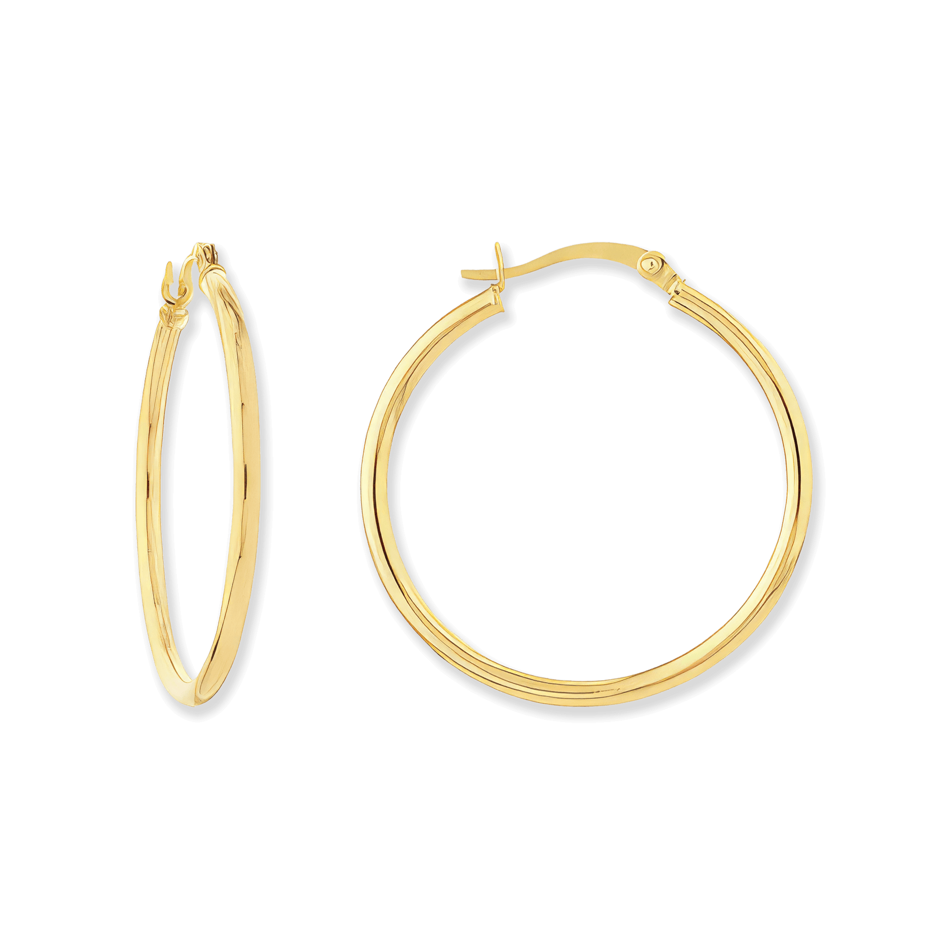 Stellari Gold 2x30mm Hoop Earrings