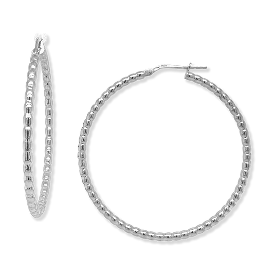 Beaded Tube Hoop Earrings, 45mm