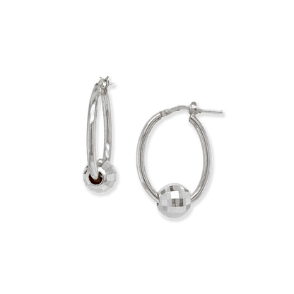 Made in Italy Disco Ball Hoop Earrings in Sterling Silver