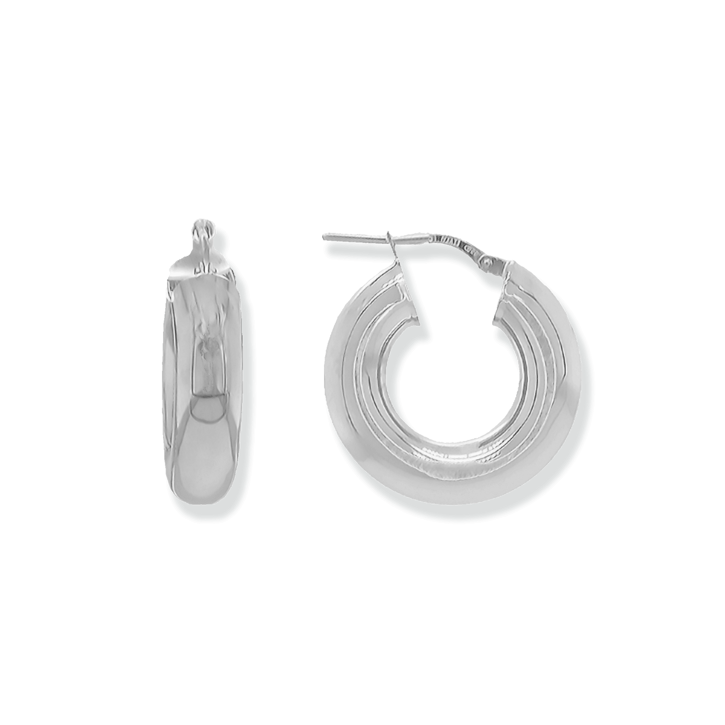 Franco Stellari Sterling Silver Oversized Huggie Hoop Earrings