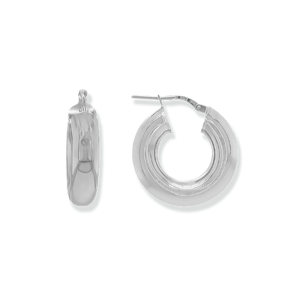 Franco Stellari Sterling Silver Oversized Huggie Hoop Earrings