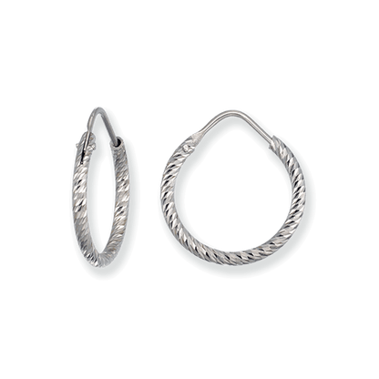 Franco Stellari Italian Sterling Silver Diamond Cut 25mm Endless Hoop Earrings