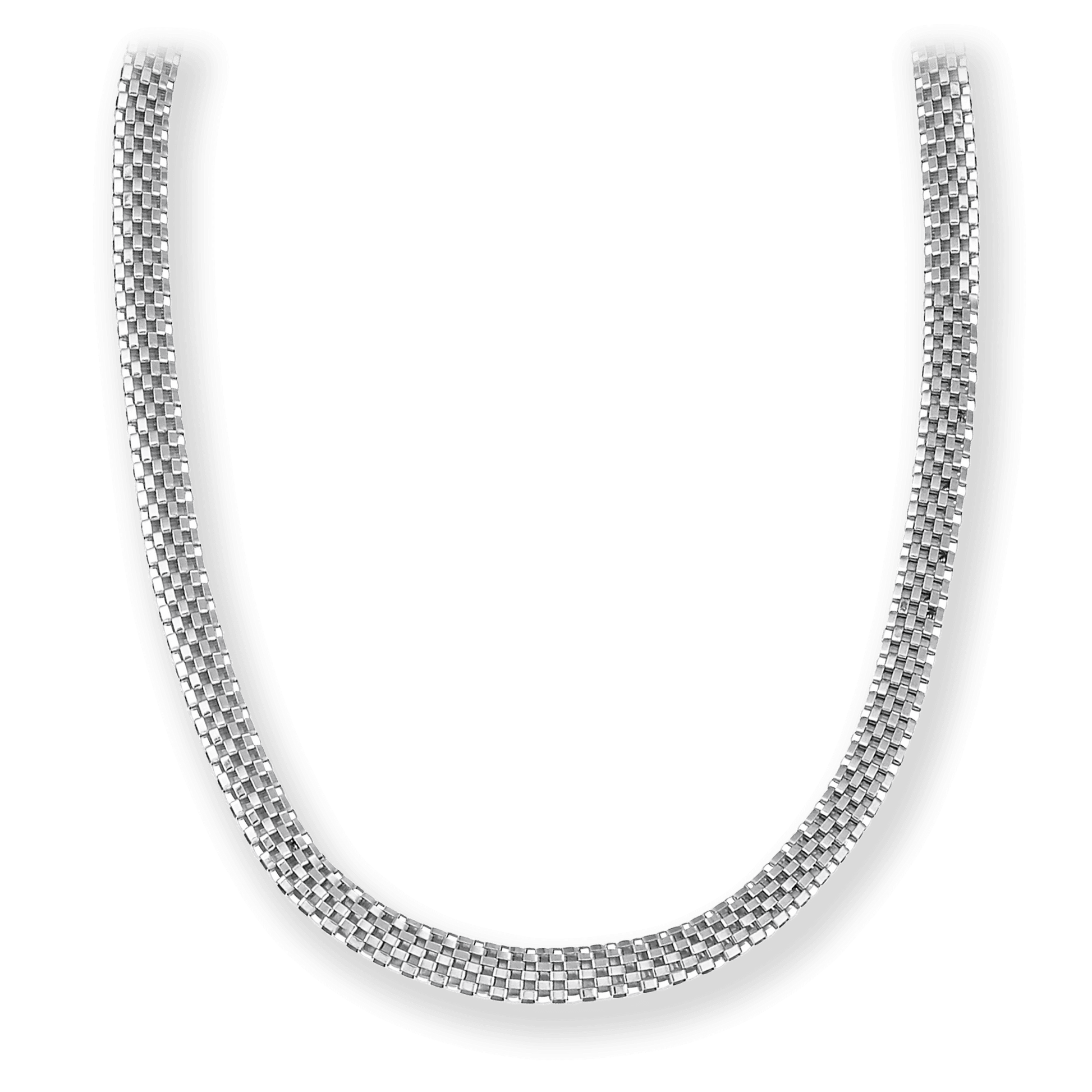 Made in Italy mesh checkerboard necklace in sterling silver