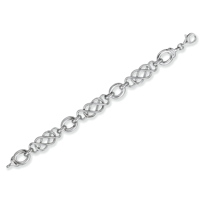 Franco Stellari Italian Sterling Silver Double Infinity Bracelet, 7.5"
