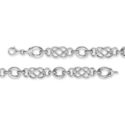 Franco Stellari Italian Sterling Silver Double Infinity Bracelet, 7.5"