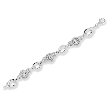 Franco Stellari Italian Sterling Silver Circle Links Bracelet, 8"