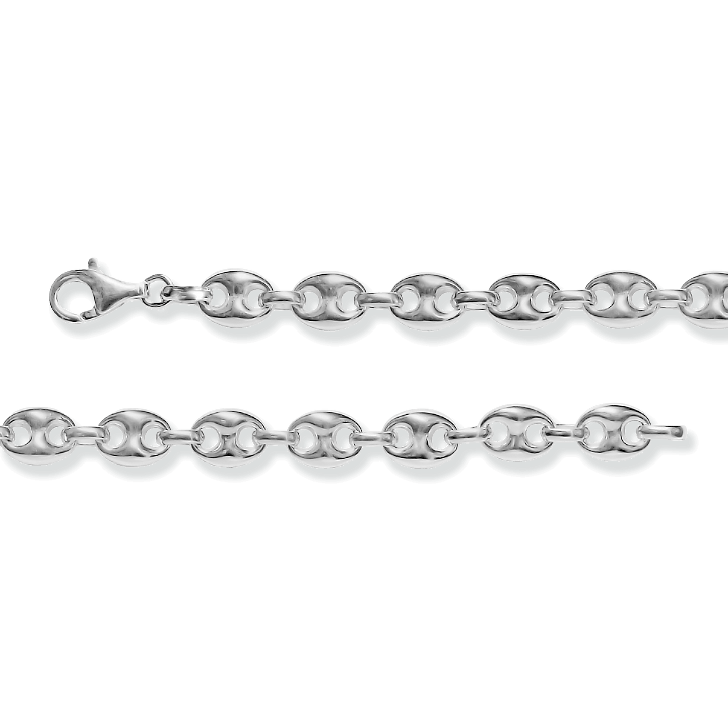 Franco Stellari Italian Sterling Silver Puffed Mariner Link Bracelet, 7.5"