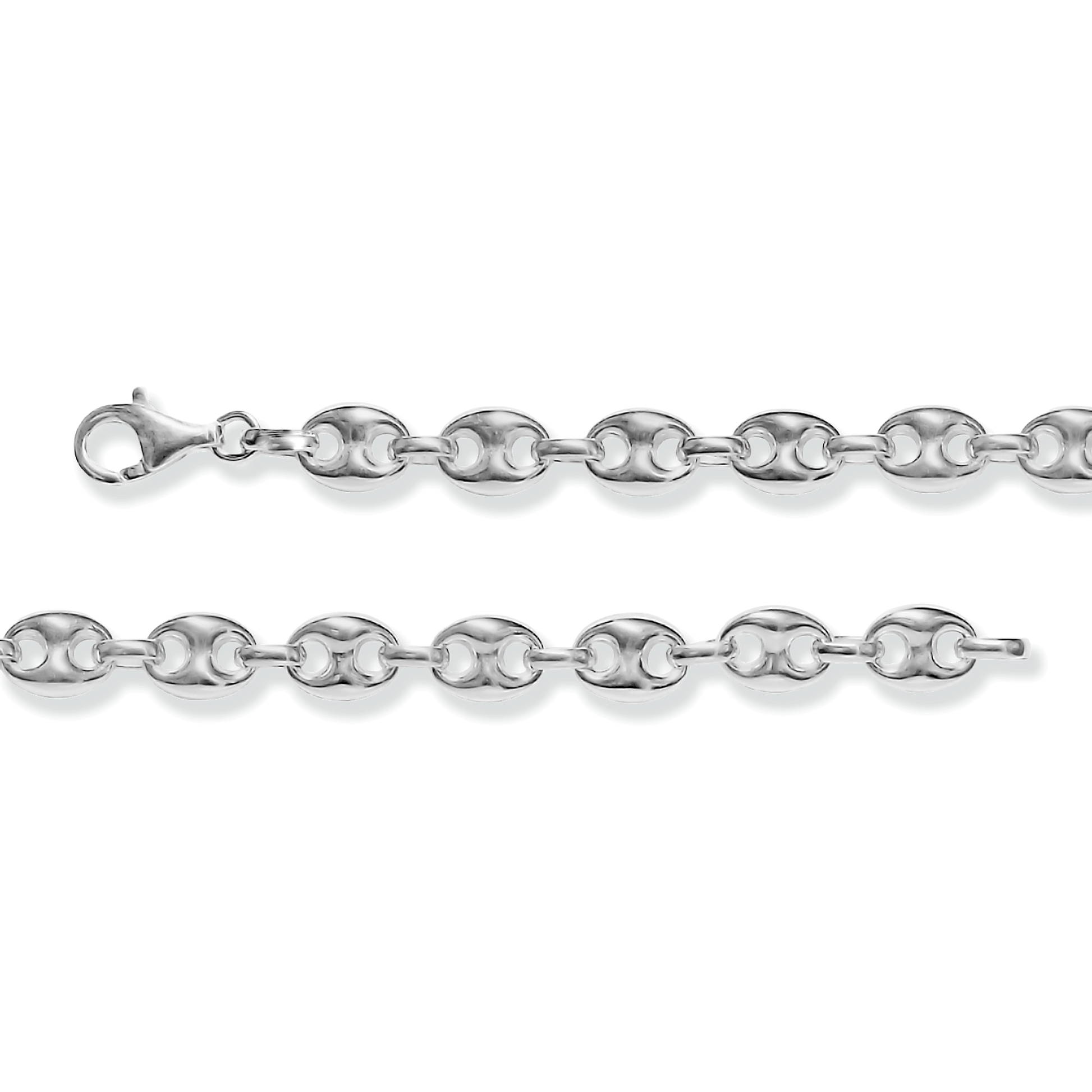 Franco Stellari Italian Sterling Silver Puffed Mariner Link Bracelet, 7.5"