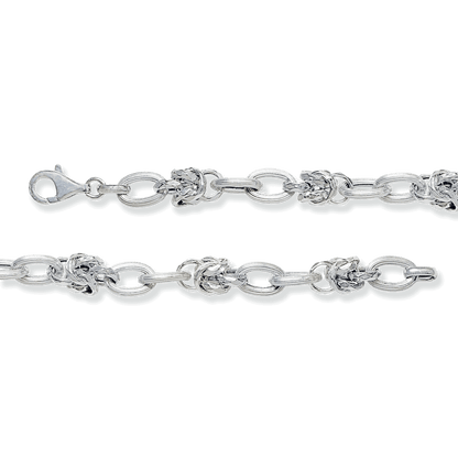 Franco Stellari Italian Sterling Silver Faceted Knots Link Bracelet, 7.5"