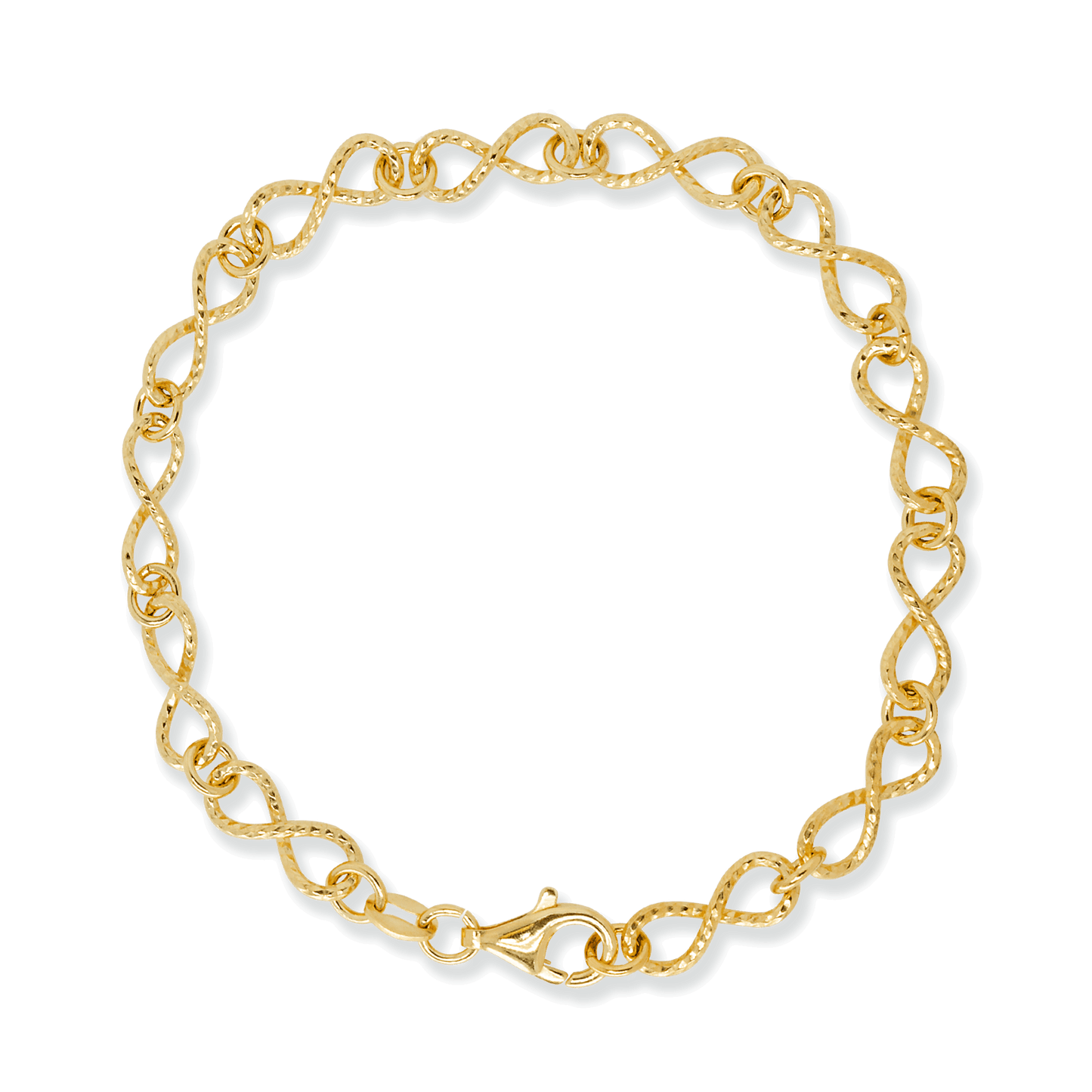 Stellari Gold Diamond-Cut Infinity Links Bracelet