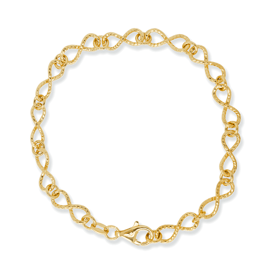 Stellari Gold Diamond-Cut Infinity Links Bracelet