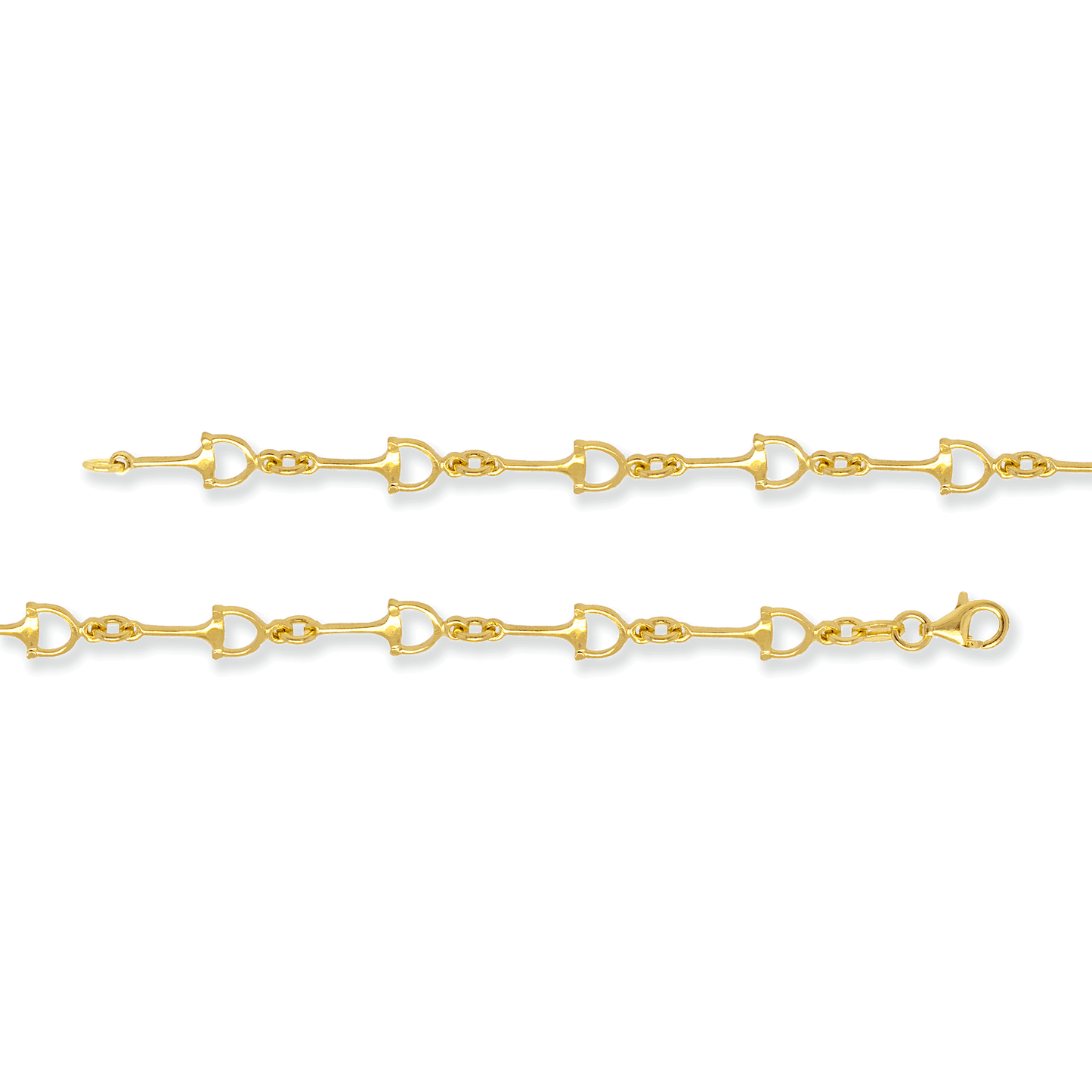 Stellari Gold Polished Stirrup Links Bracelet