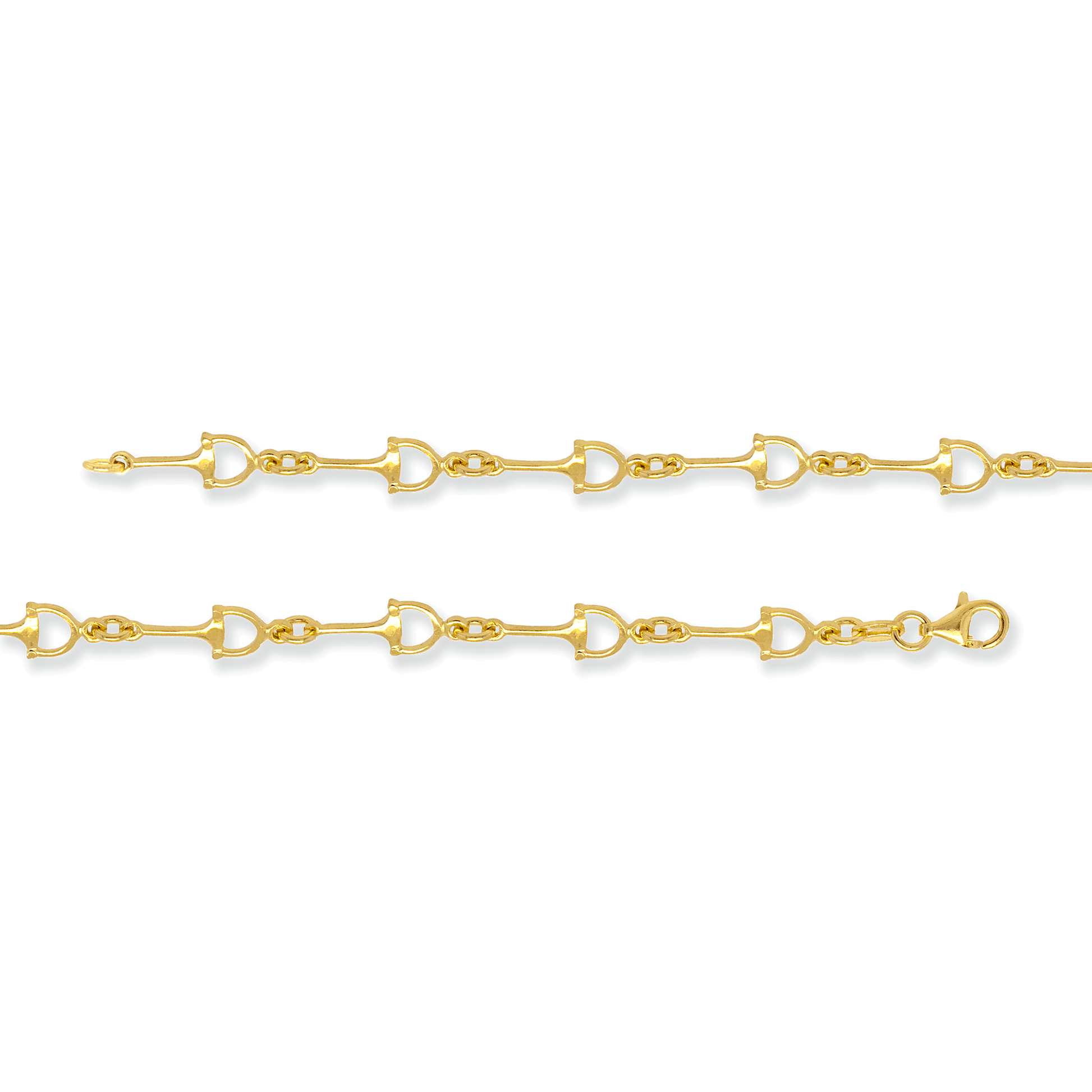 Stellari Gold Polished Stirrup Links Bracelet