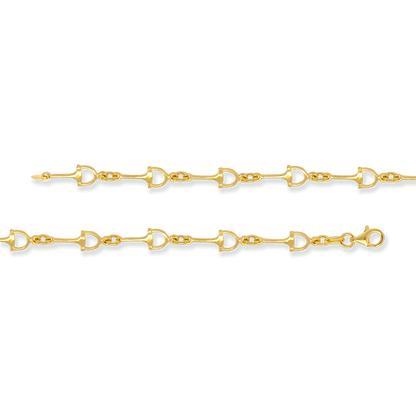 Stellari Gold Polished Stirrup Links Bracelet