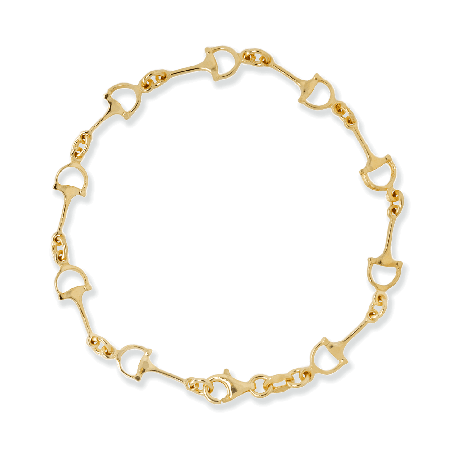 Stellari Gold Polished Stirrup Links Bracelet