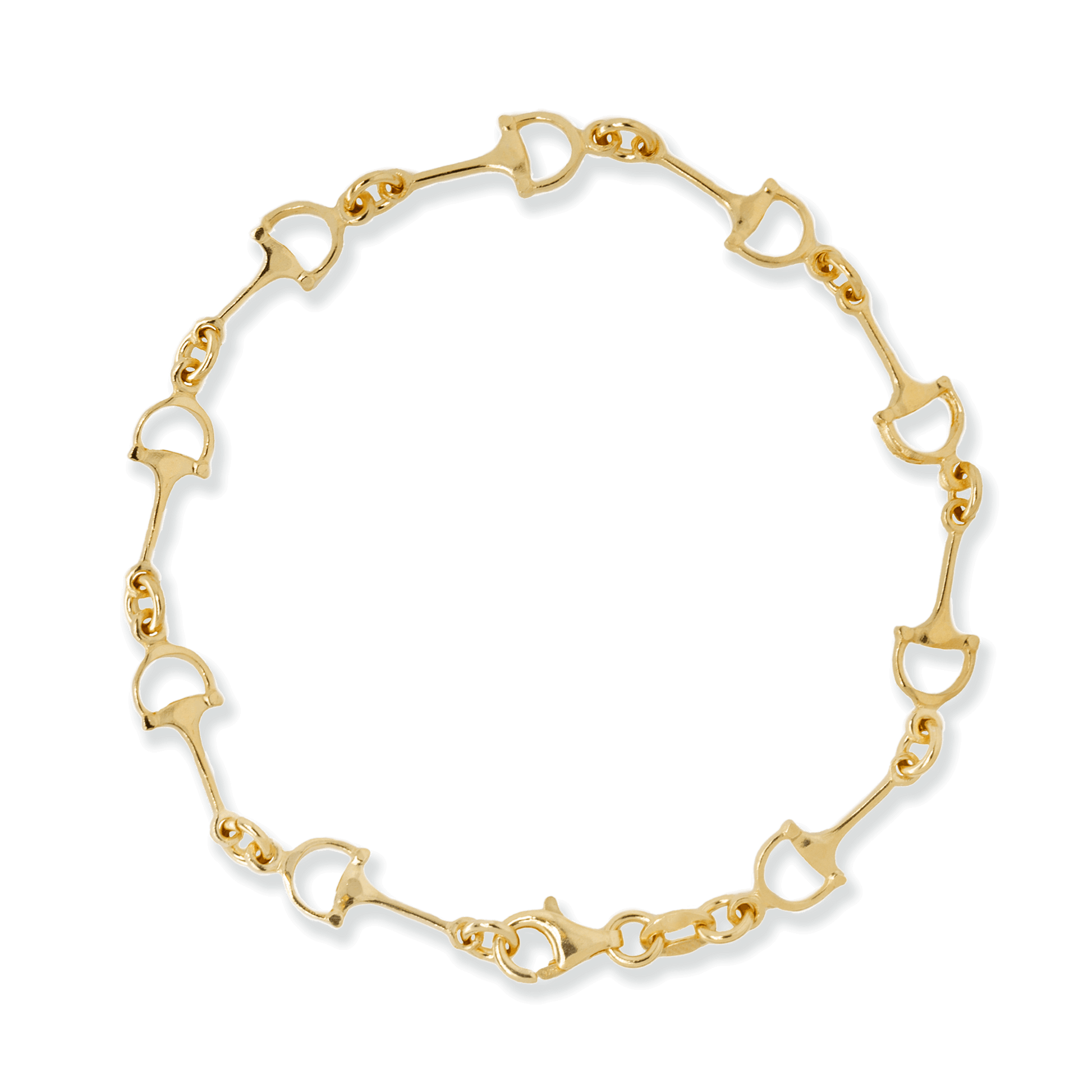 Stellari Gold Polished Stirrup Links Bracelet