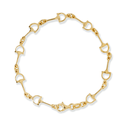 Stellari Gold Polished Stirrup Links Bracelet