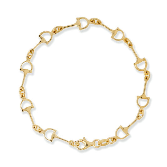 Stellari Gold Polished Stirrup Links Bracelet