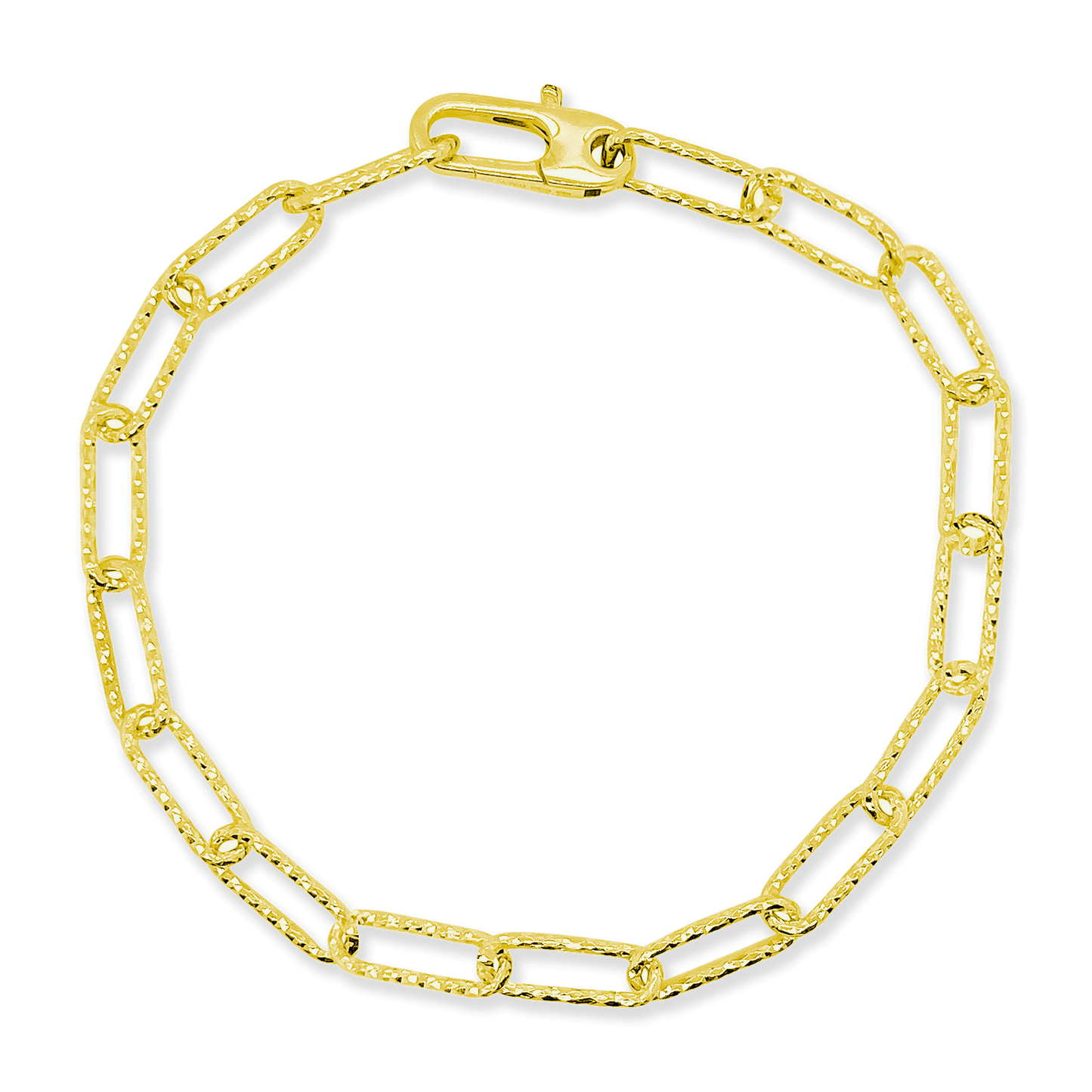 Stellari Gold Diamond-Cut PaperClip Open Link Bracelet