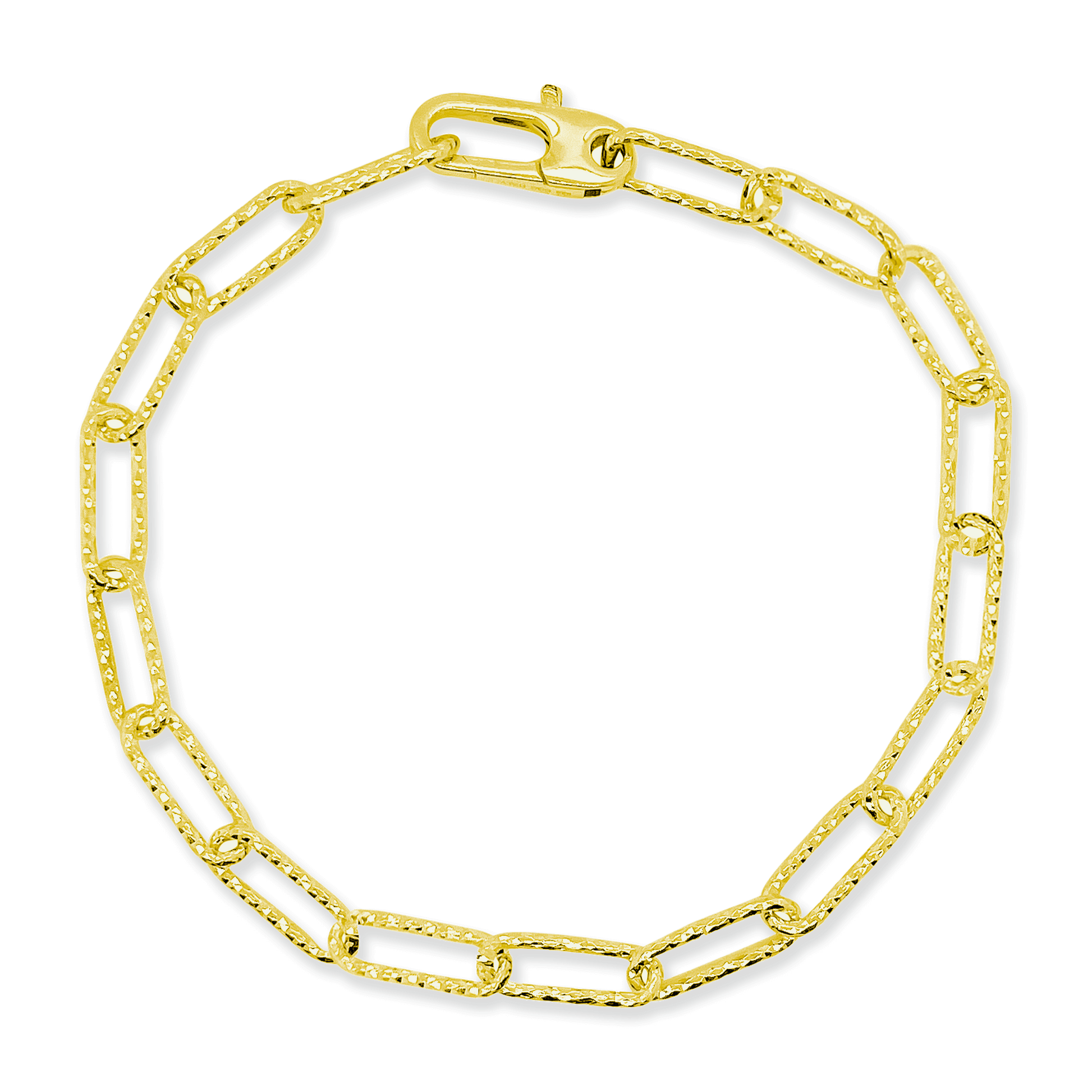 Stellari Gold Diamond-Cut PaperClip Open Link Bracelet
