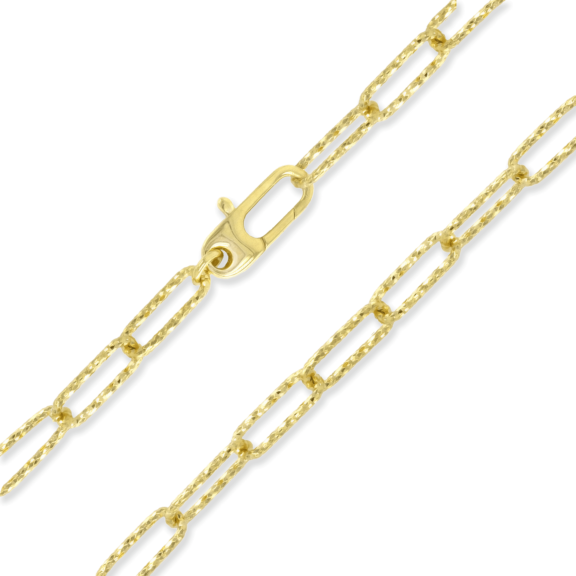 Stellari Gold Diamond-Cut PaperClip Open Link Chain