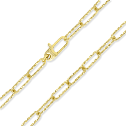 Stellari Gold Diamond-Cut PaperClip Open Link Chain