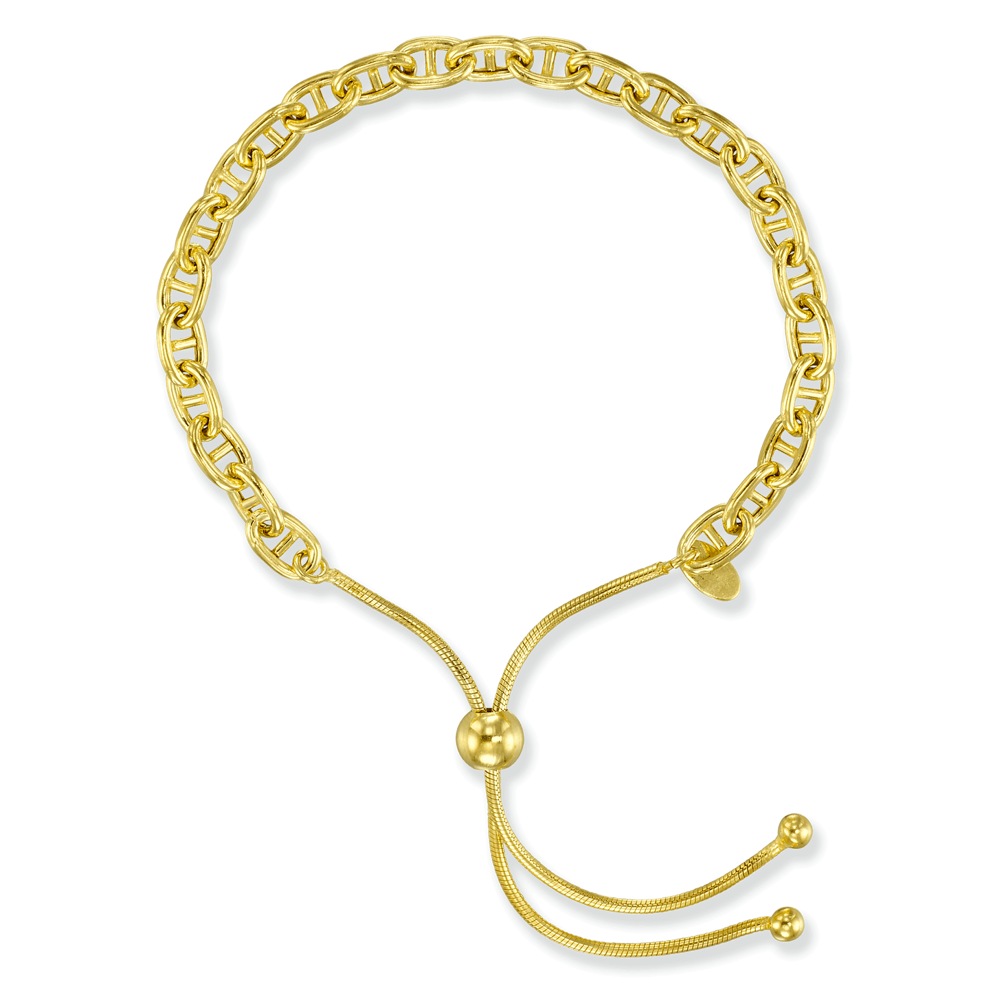 Stellari Gold Anchor Link Bolo Bracelet in 18K Gold Bonded Sterling Silver