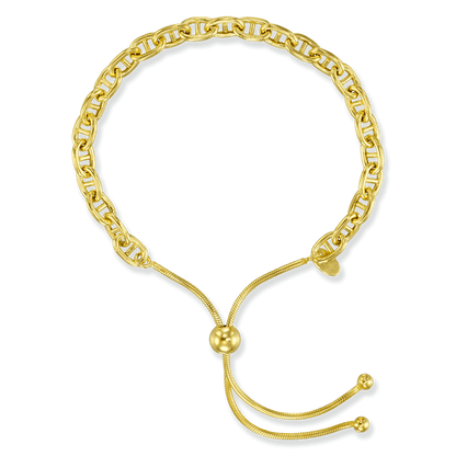 Stellari Gold Anchor Link Bolo Bracelet in 18K Gold Bonded Sterling Silver