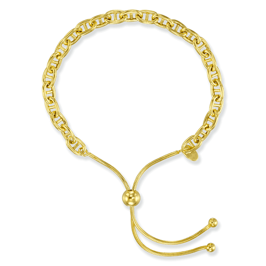 Stellari Gold Anchor Link Bolo Bracelet in 18K Gold Bonded Sterling Silver