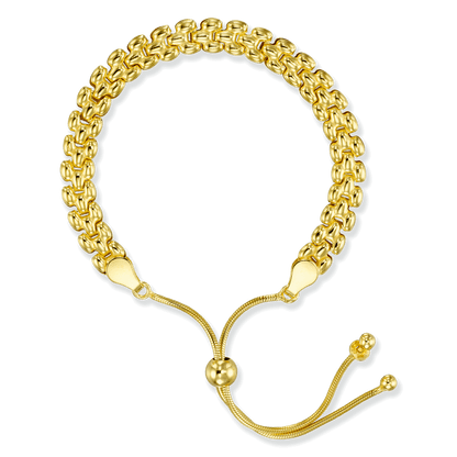 Gold panther bolo bracelet in Stellari Gold, 18K Gold Bonded Sterling Silver