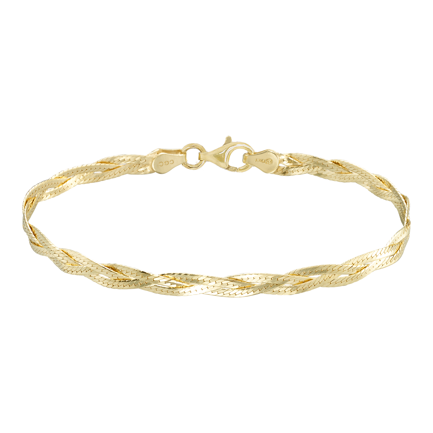 Stellari Gold Braided Herringbone Bracelet