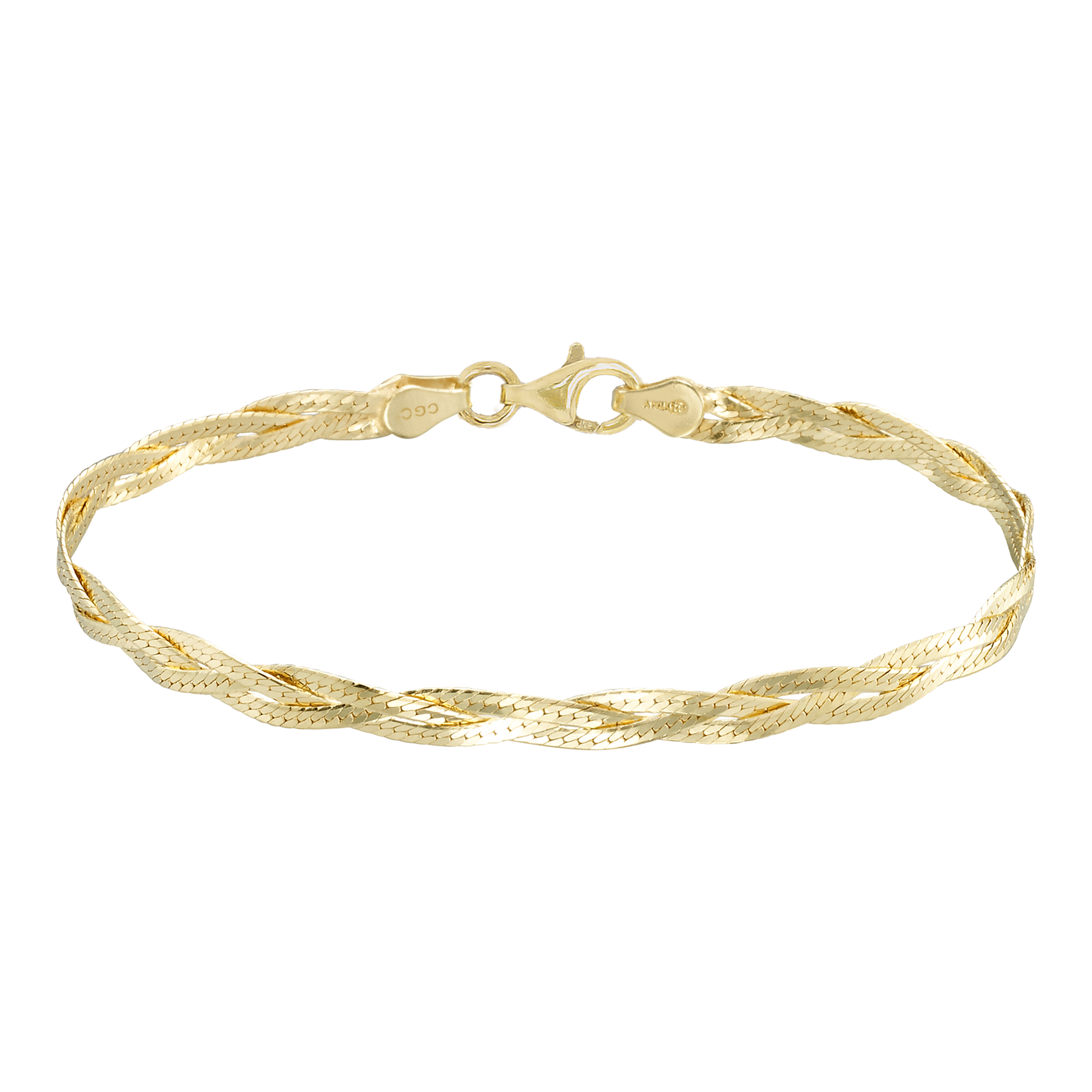 Stellari Gold Braided Herringbone Bracelet