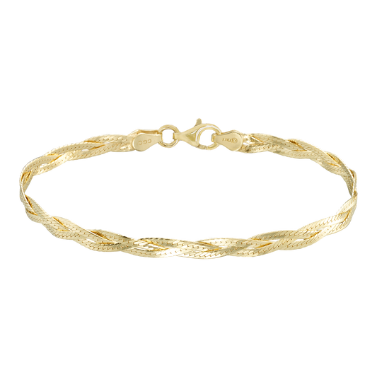 Stellari Gold Braided Herringbone Bracelet