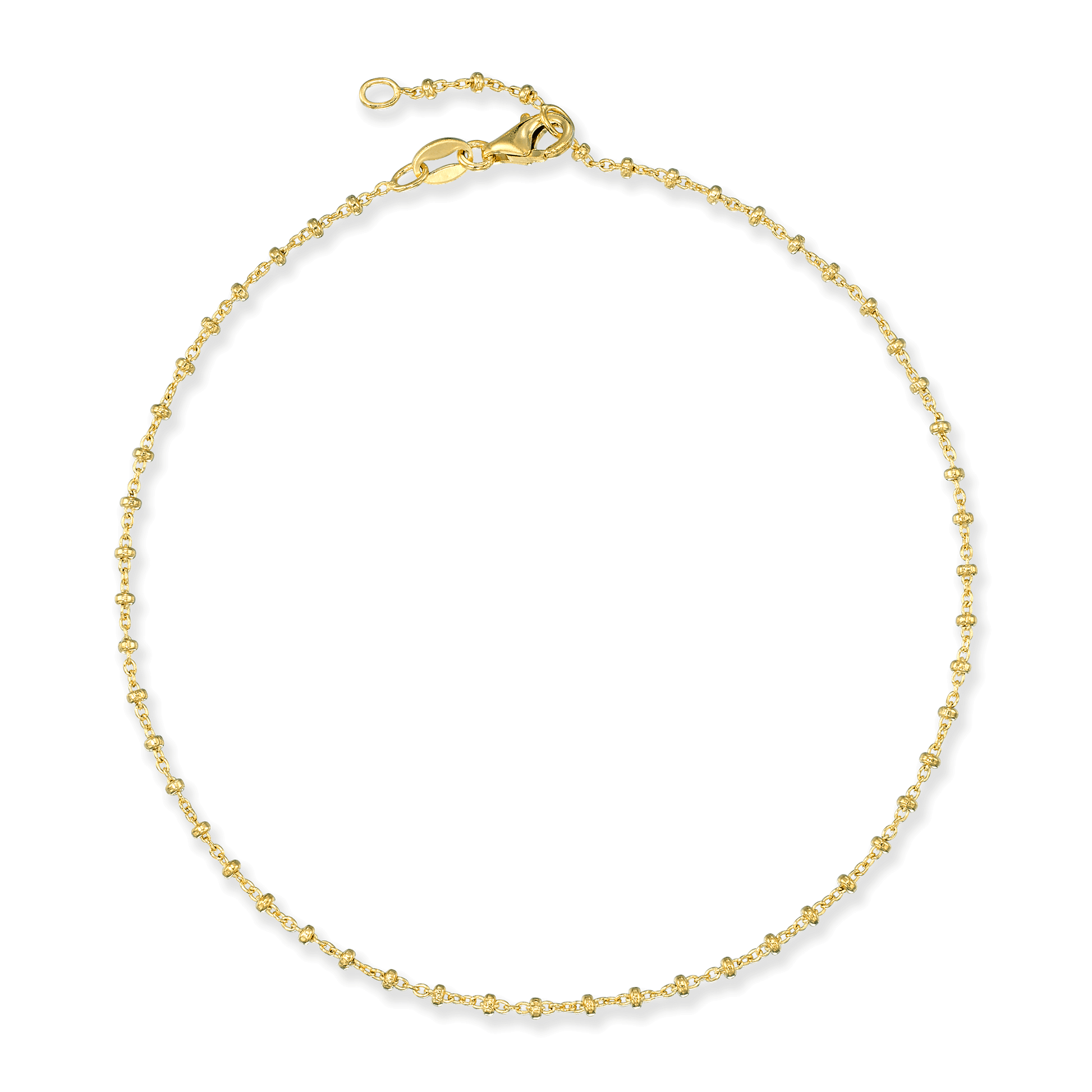 Stellari Gold Beaded Cable Chain Anklet