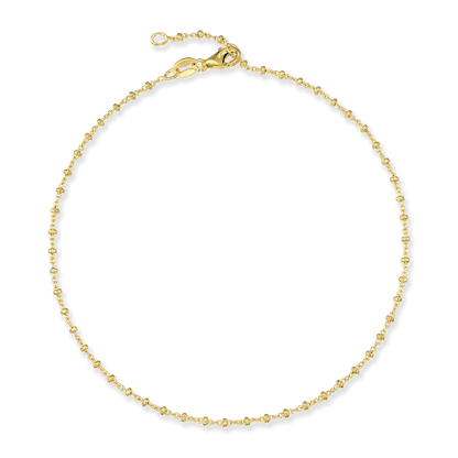 Stellari Gold Beaded Cable Chain Anklet
