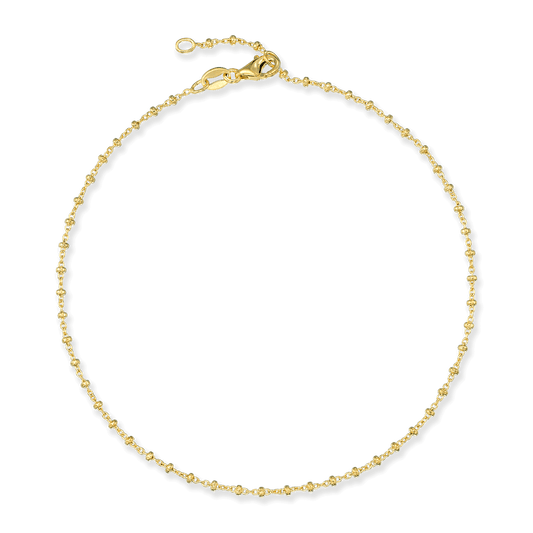 Stellari Gold Beaded Cable Chain Anklet