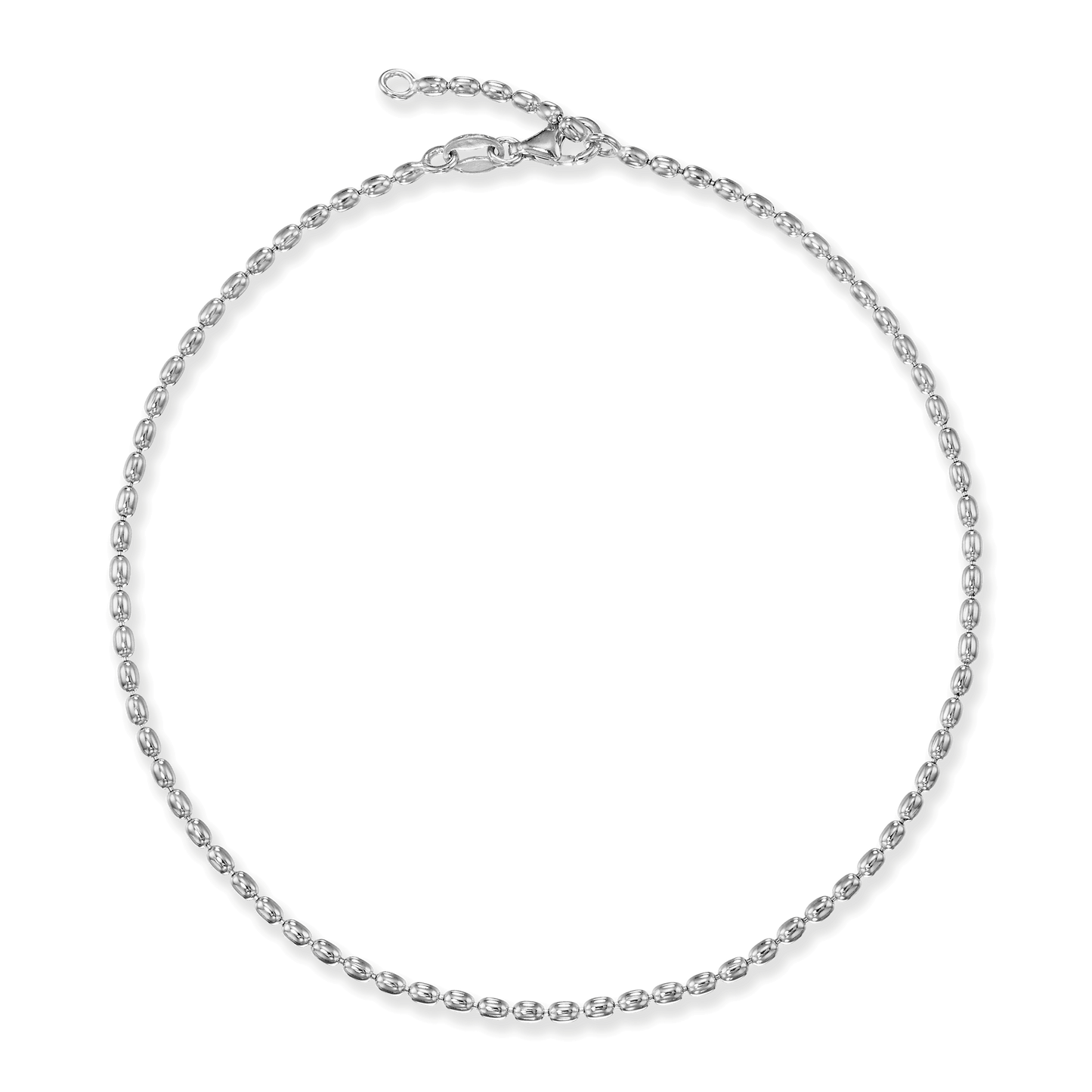 Sterling Silver Ovalina Beads Anklet