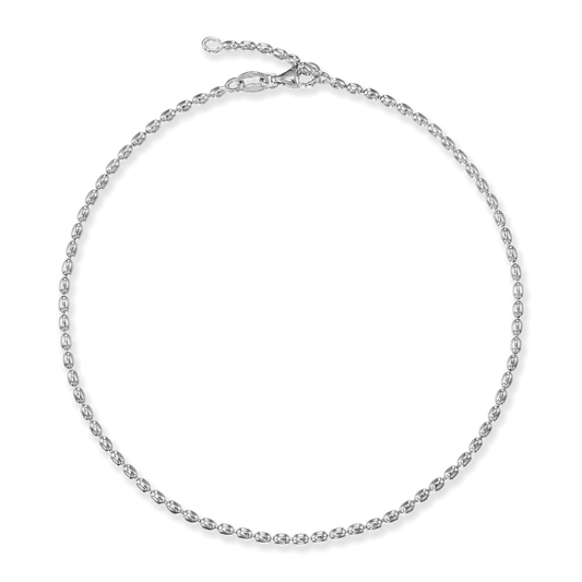 Sterling Silver Ovalina Beads Anklet