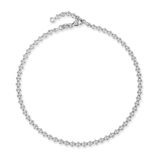 Sterling Silver Growler Crab Links Anklet