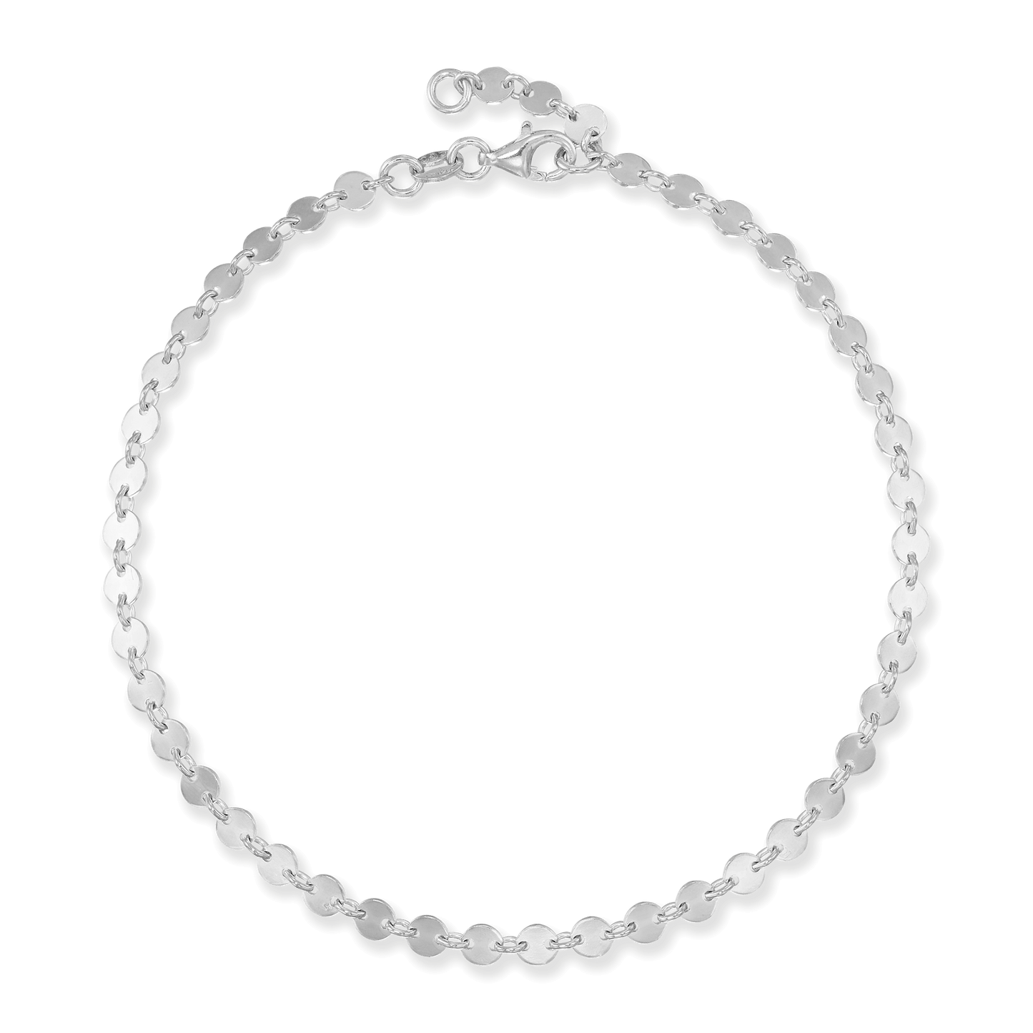 Sterling Silver Disc Links Anklet