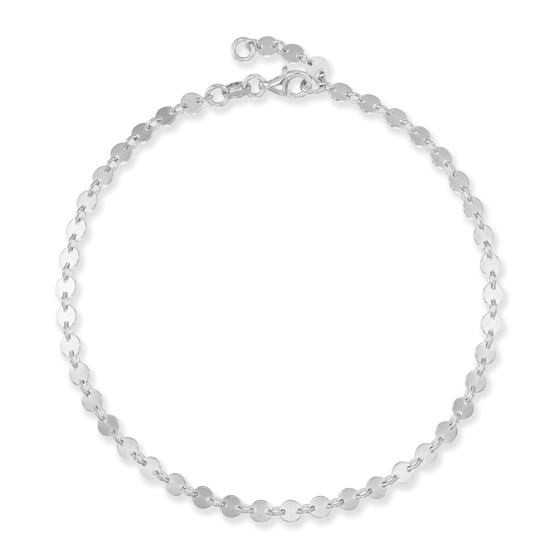 Sterling Silver Disc Links Anklet