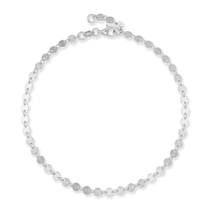 Sterling Silver Disc Links Anklet