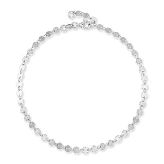 Sterling Silver Disc Links Anklet