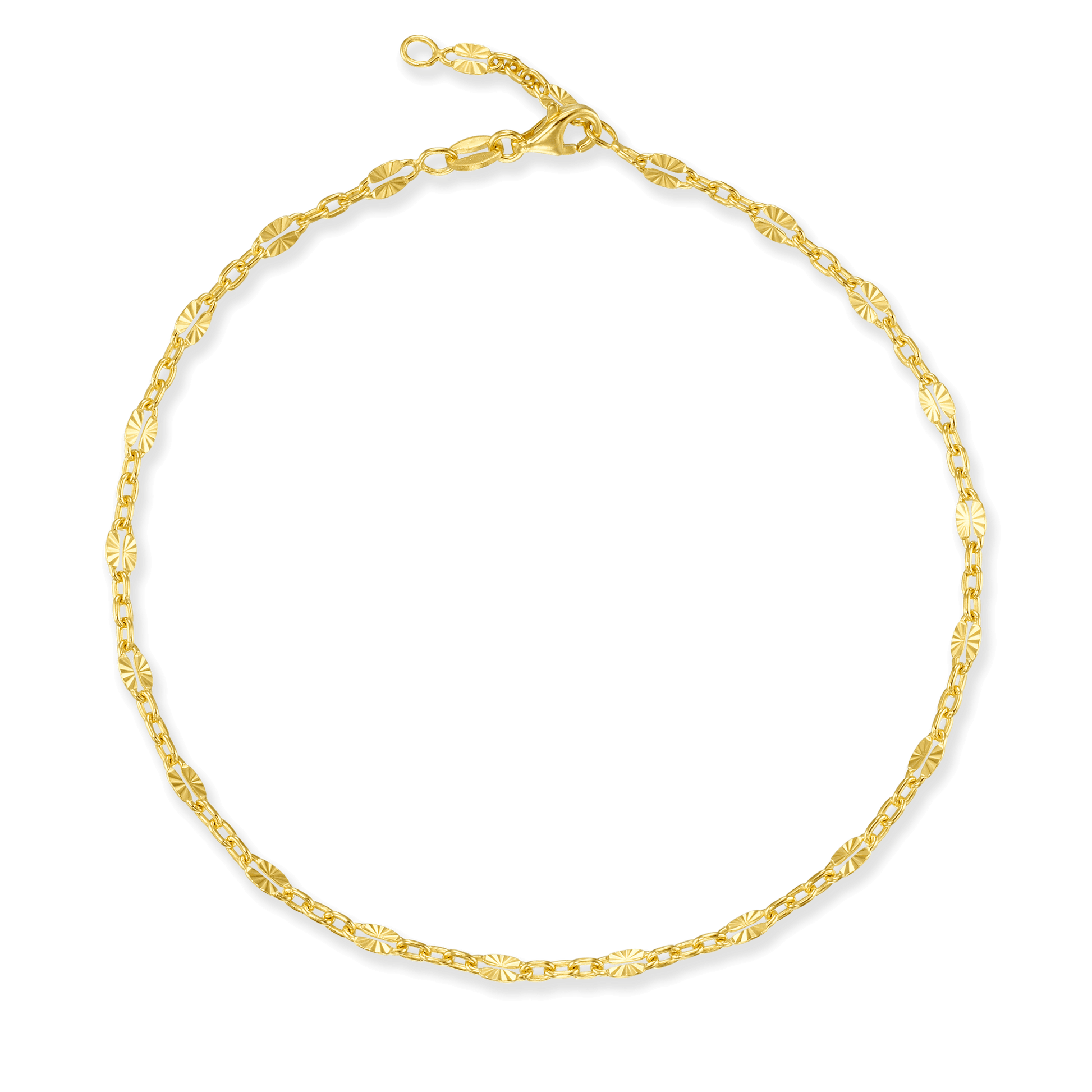 Stellari Gold Sunburst Cable Links Anklet