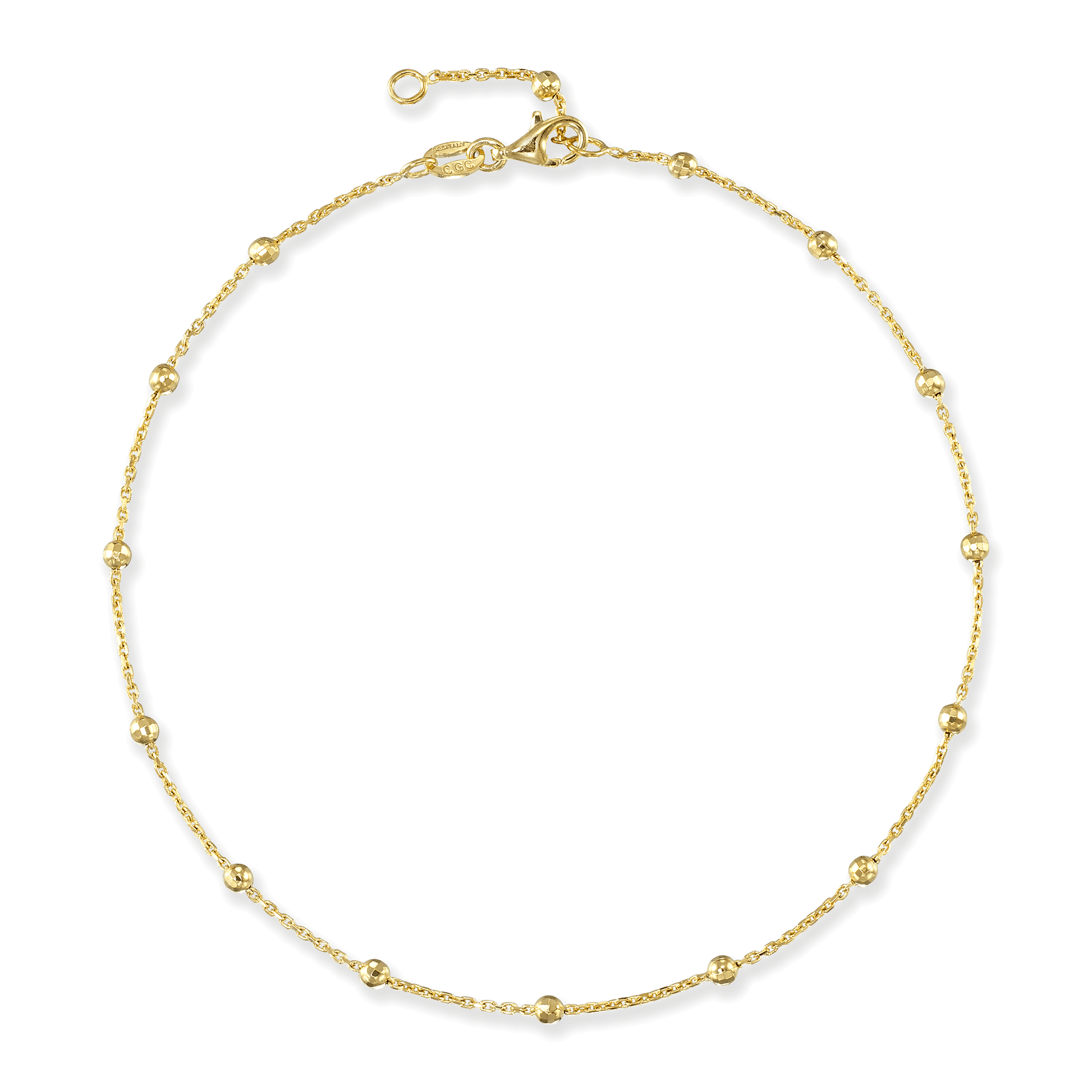 Stellari Gold Saturn Disco Bead Anklet