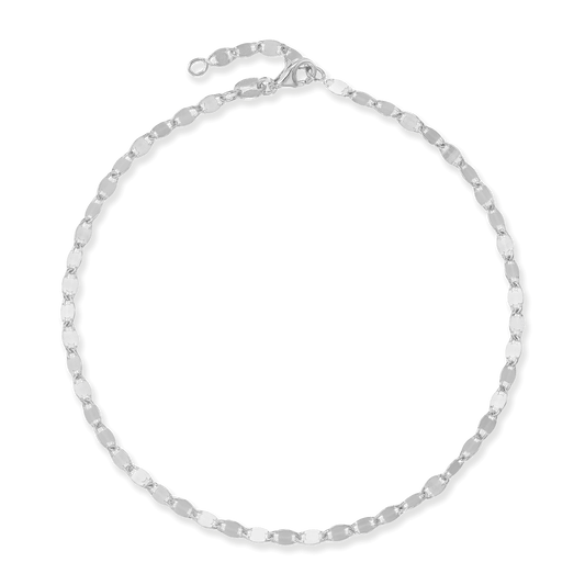Sterling Silver Snail Link Anklet