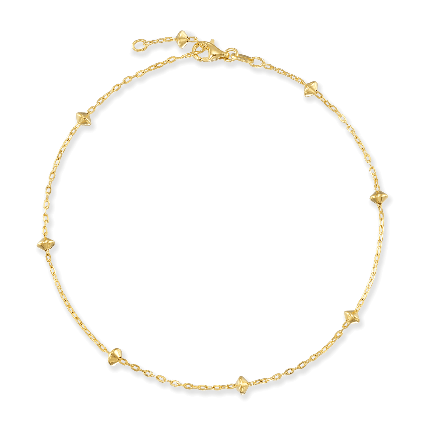 Stellari Gold Saucer Beads on Cable Chain Anklet