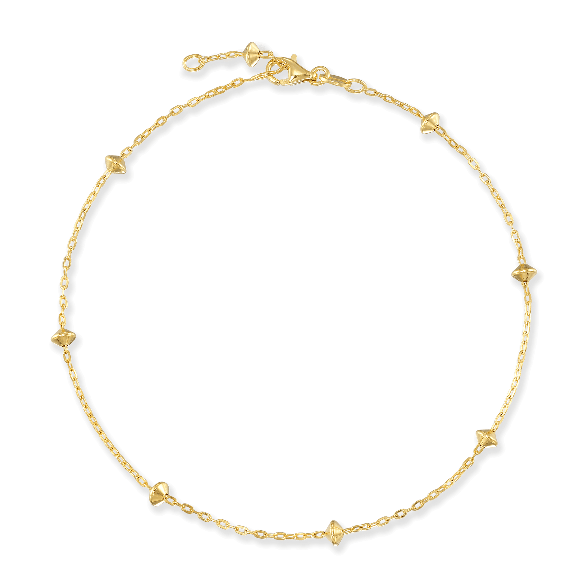 Stellari Gold Saucer Beads on Cable Chain Anklet